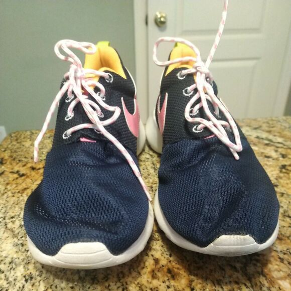 Nike Roshe Run GS Athletic Casual Shoes Midnight Navy - Size 7Y EU 40 Women's 8 - Picture 10 of 12